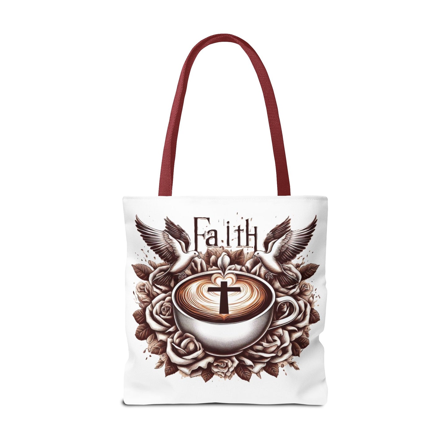 Tote Bag (AOP) "Faith and Coffee"