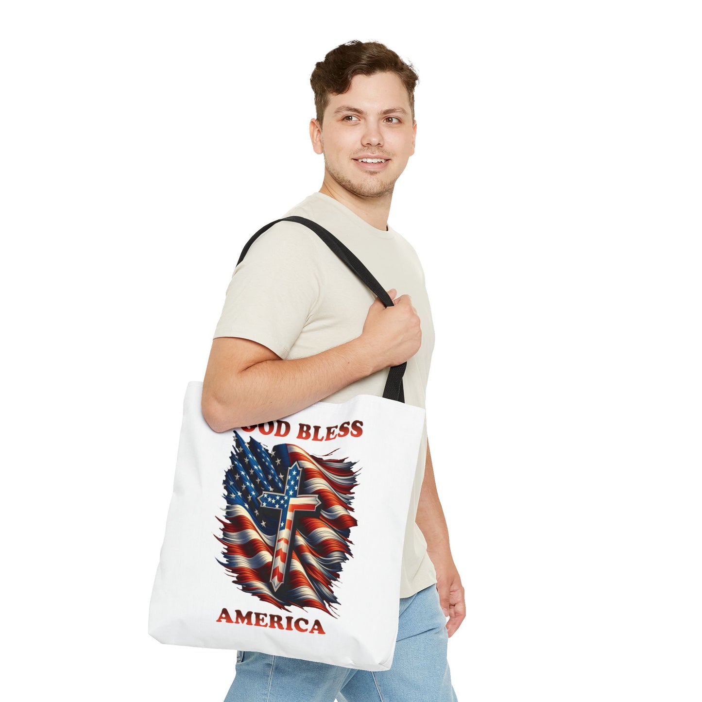 Tote Bag (AOP) "GOD BLESS AMERICA"