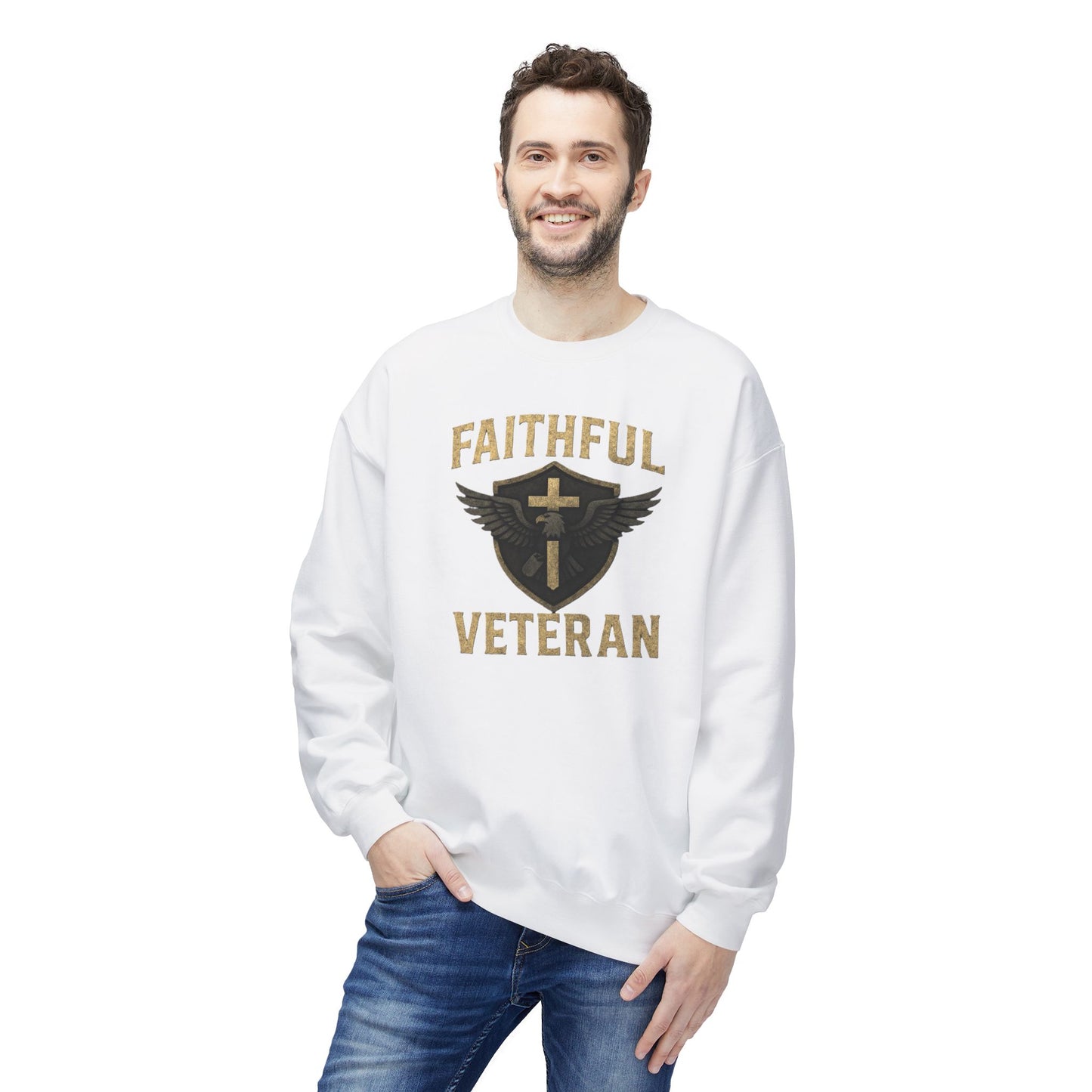 Crewneck Sweatshirt Faithful Veteran Design