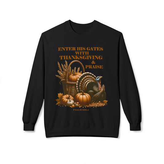 Christian Sweatshirt - Psalm 100:4 Thanksgiving and Praise
