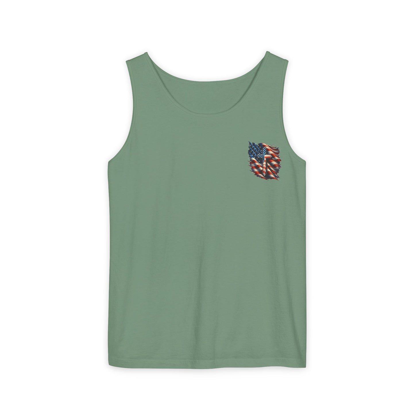 Unisex Garment-Dyed Tank Top "GOD BLESS AMERICA"