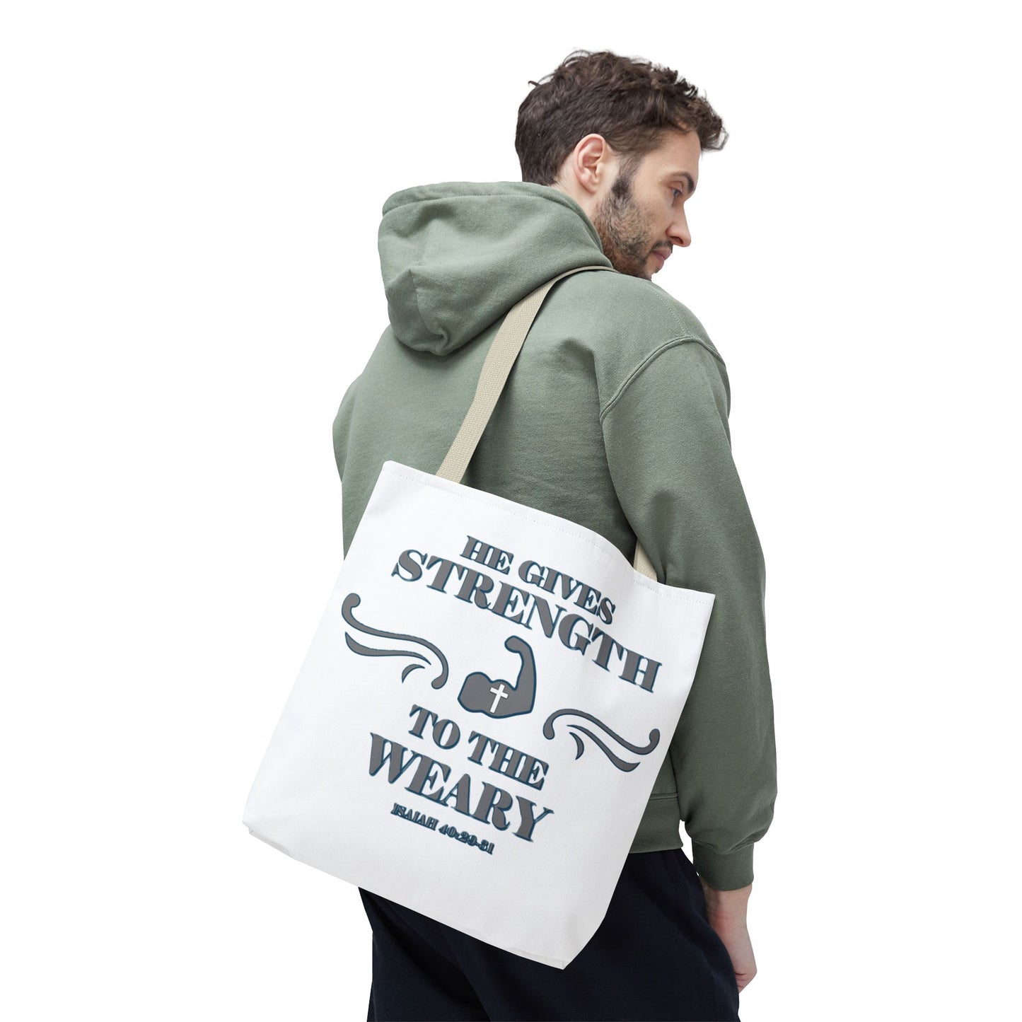 Tote Bag with Bible Verse Isaiah 40:29-31