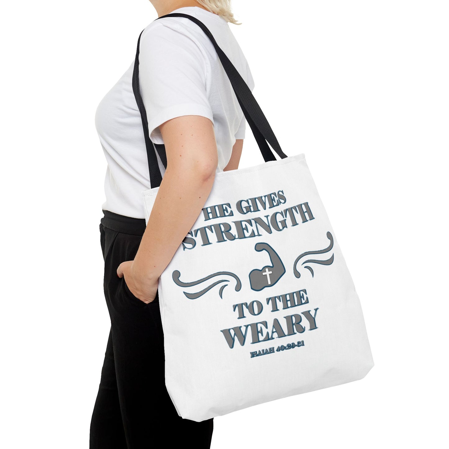 Tote Bag with Bible Verse Isaiah 40:29-31