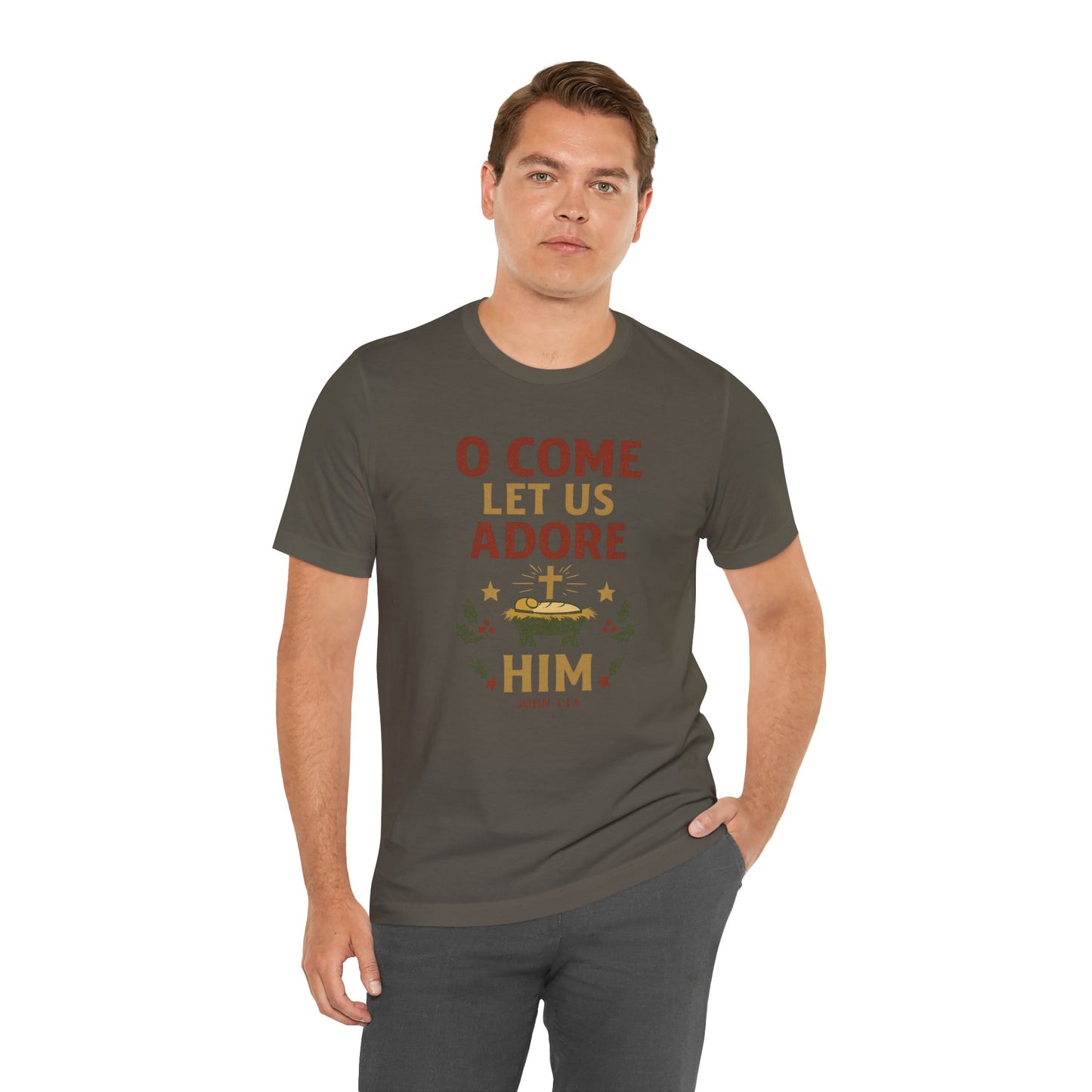 O Come Let Us Adore Him Christmas T-Shirt