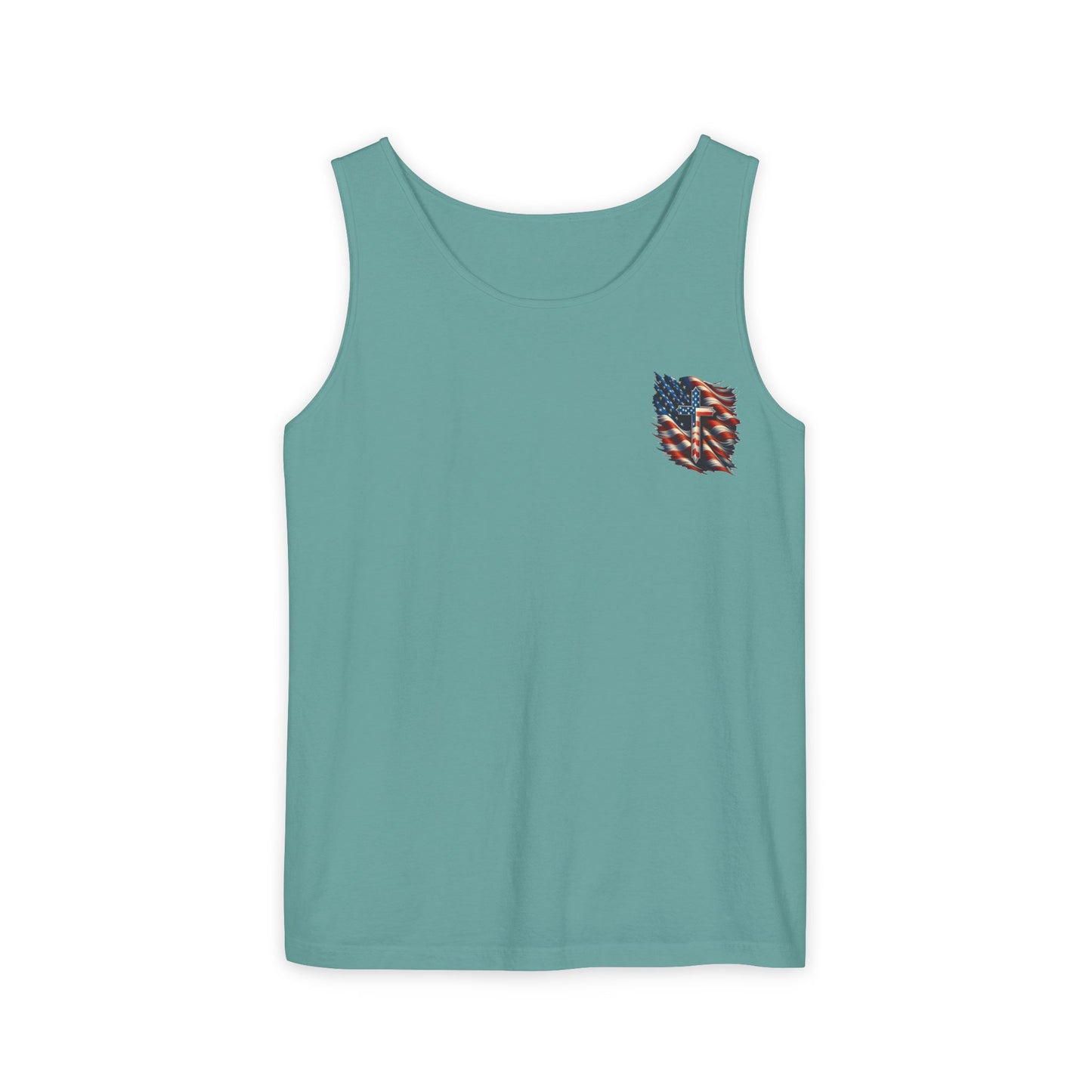 Unisex Garment-Dyed Tank Top "GOD BLESS AMERICA"