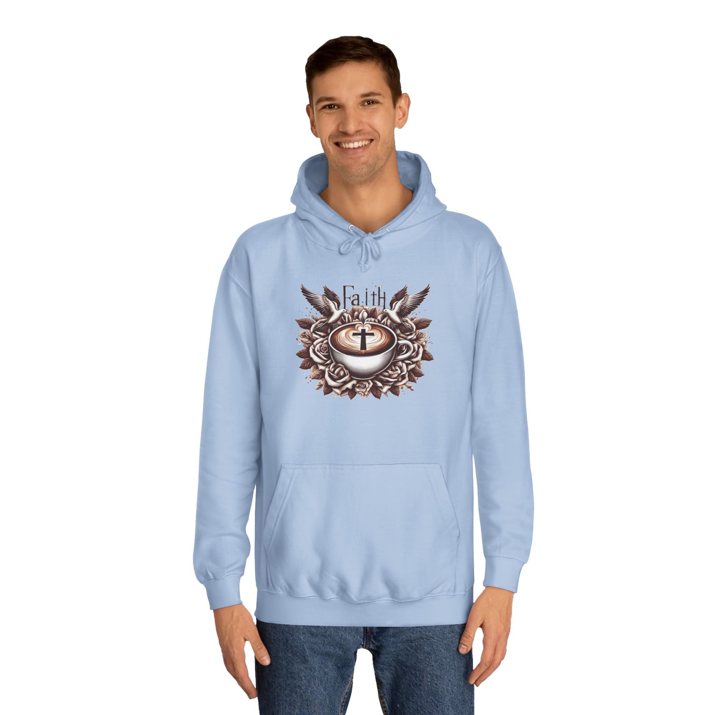 Unisex College Hoodie "Faith and Coffee"