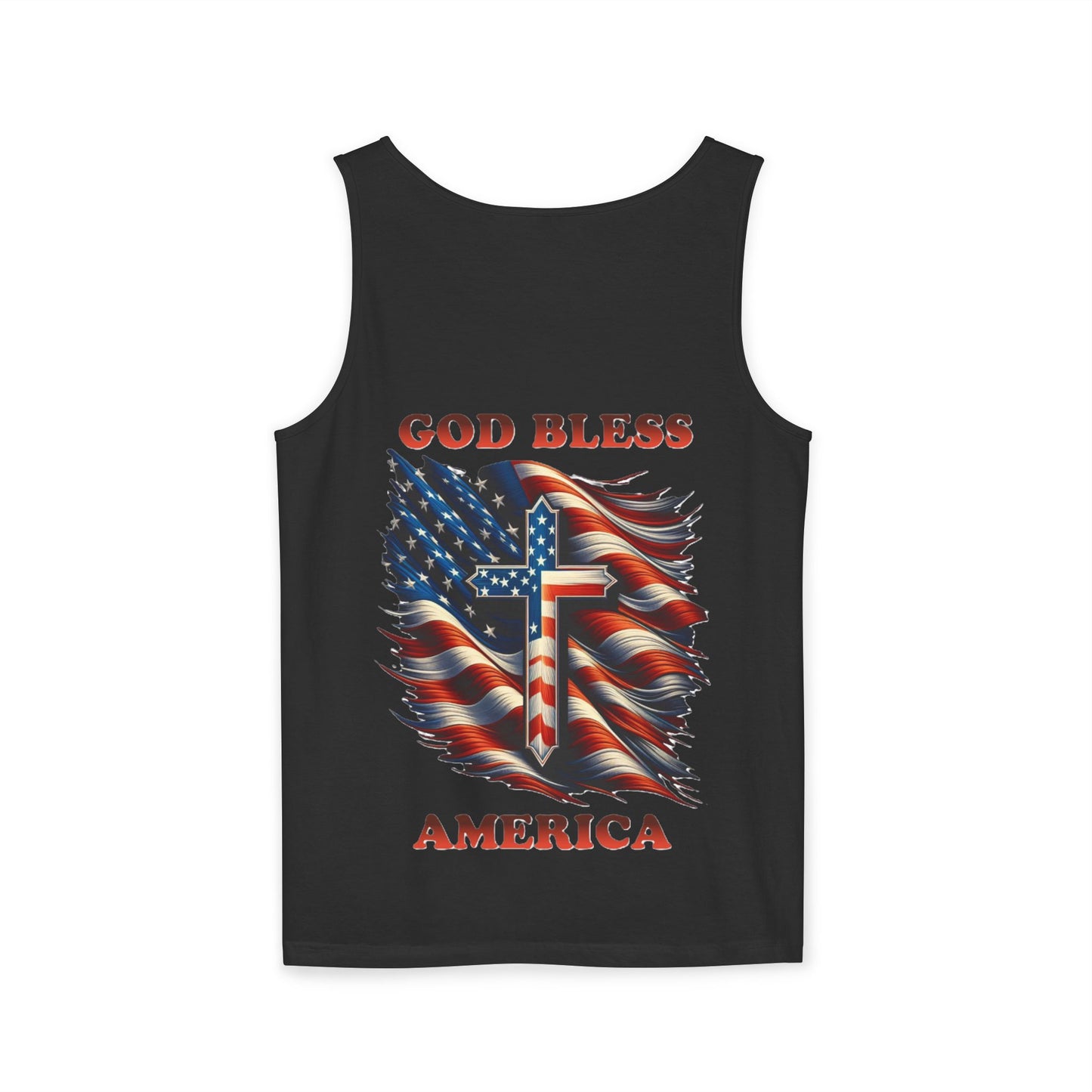Unisex Garment-Dyed Tank Top "GOD BLESS AMERICA"