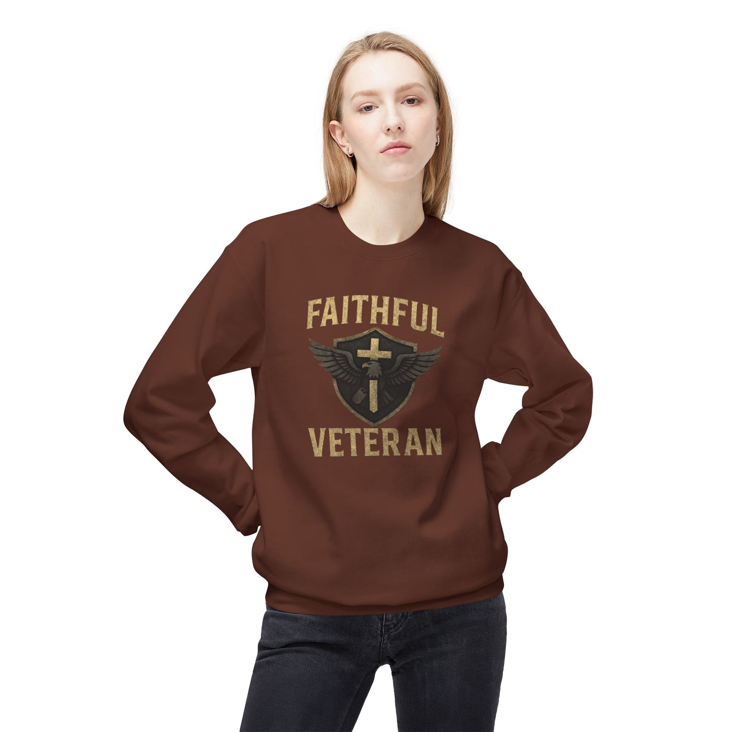 Crewneck Sweatshirt Faithful Veteran Design