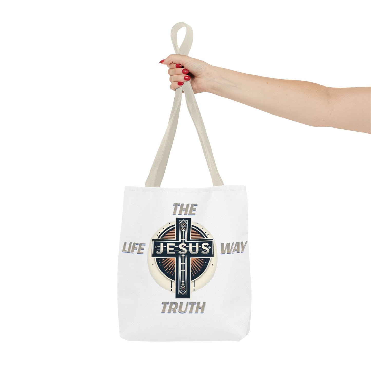 Tote Bag (AOP)"JESUS IS THE WAY TRUTH LIFE"