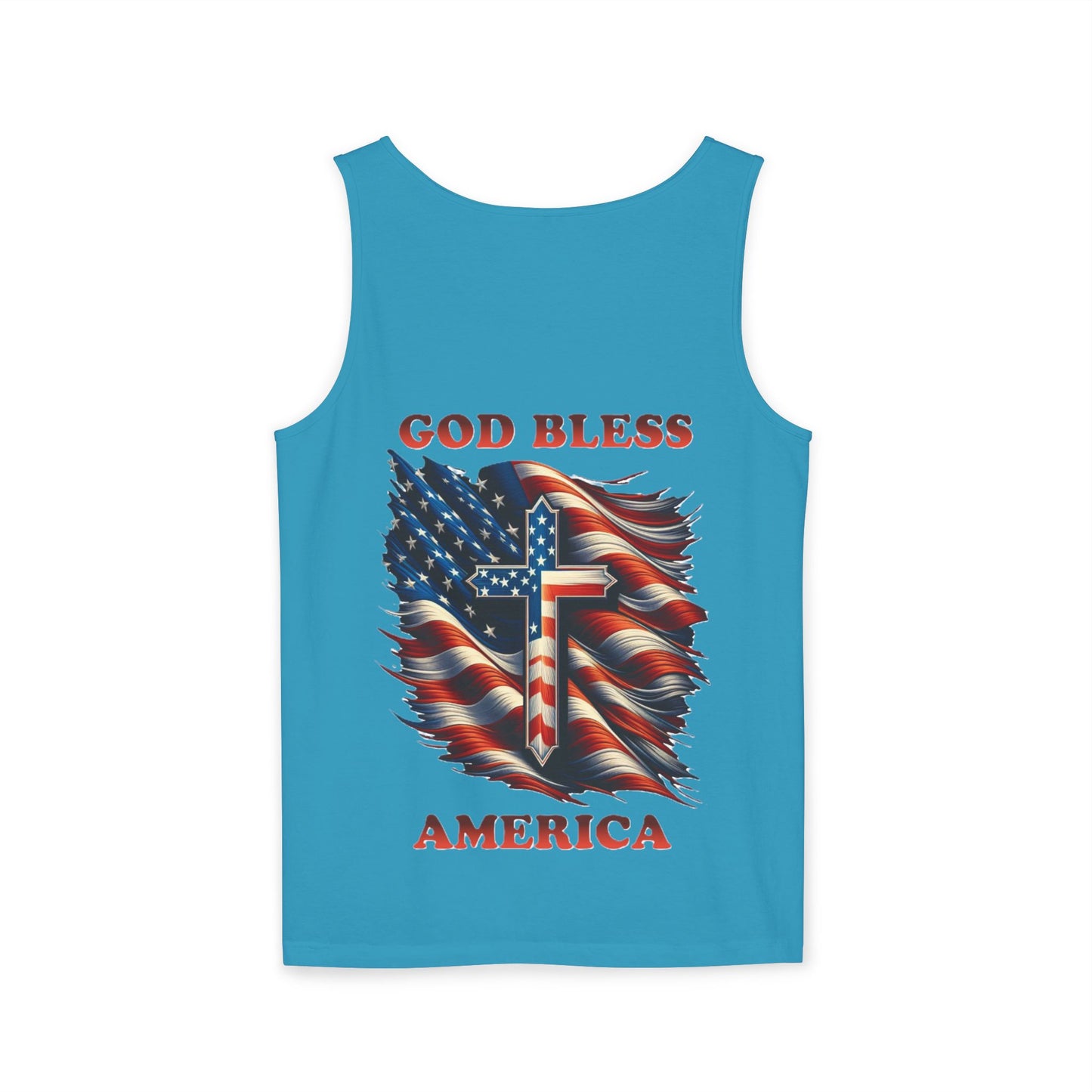 Unisex Garment-Dyed Tank Top "GOD BLESS AMERICA"