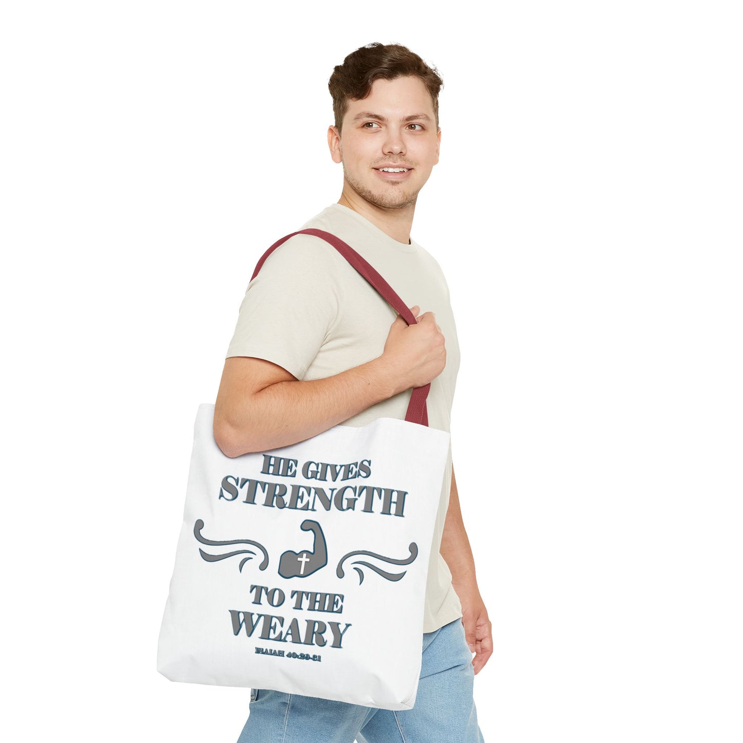 Tote Bag with Bible Verse Isaiah 40:29-31