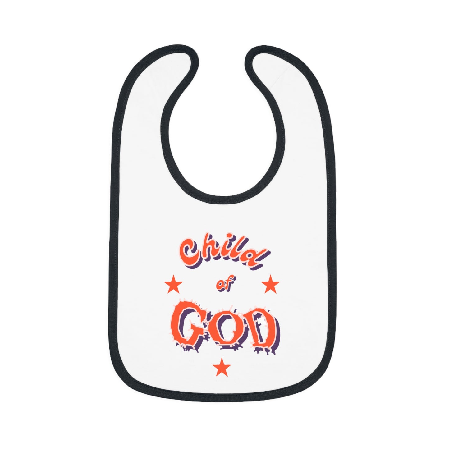 Baby Contrast Trim Jersey Bib "Child of GOD"