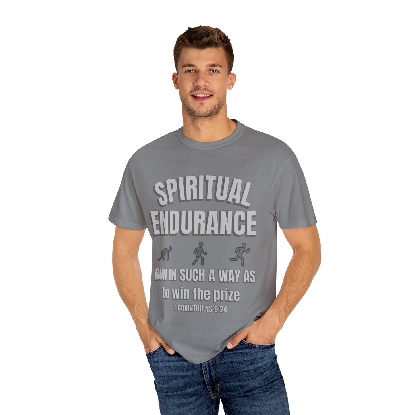 Christian Verse 1 Corinthians 9:24 Garment-Dyed T-shirt