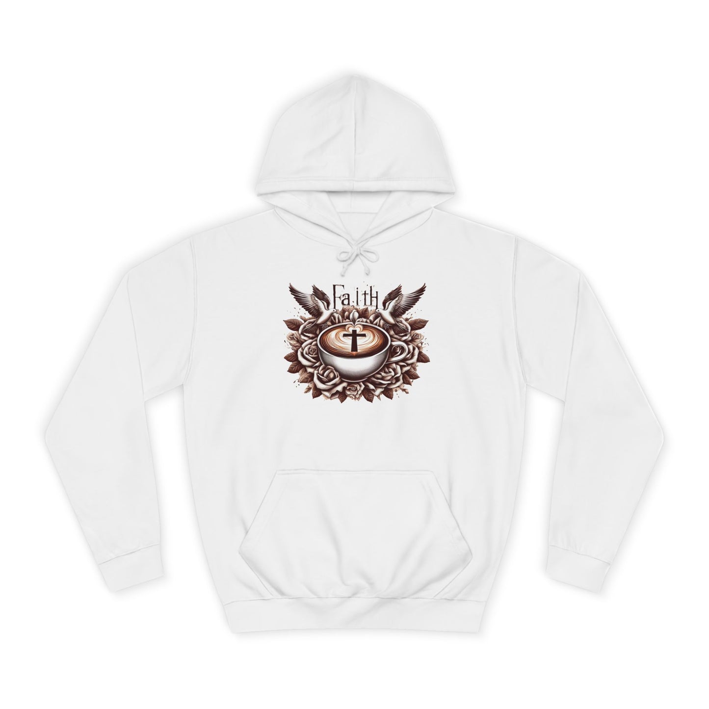 Unisex College Hoodie "Faith and Coffee"