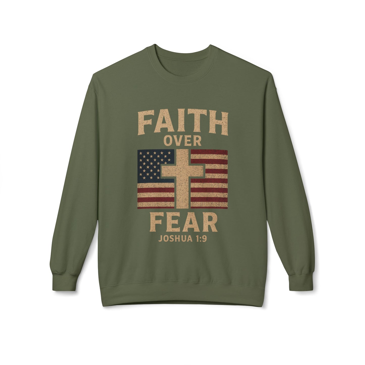 Faith Over Fear Christian Cross Sweatshirt