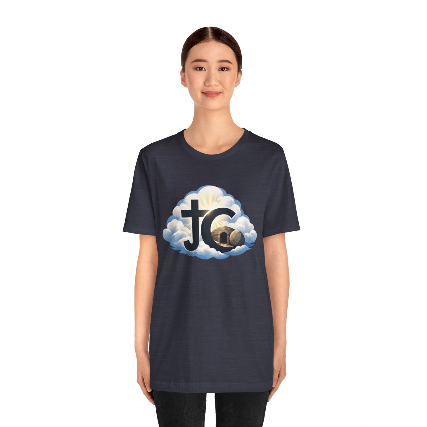 Jesus Christ (JC) Cross Tee — Crucified, Risen & Coming Again