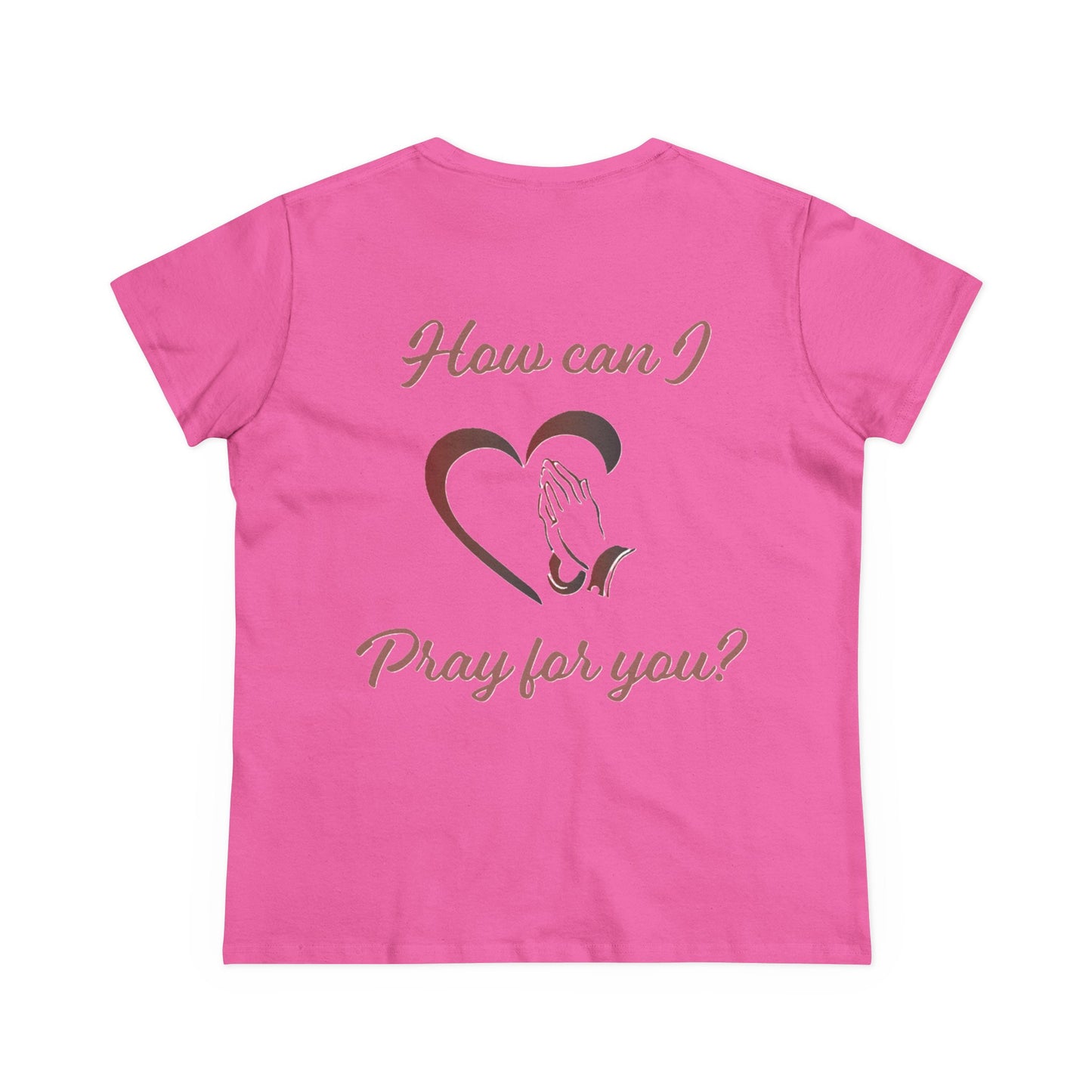 Women's Tee with Heart and Praying Hands Design