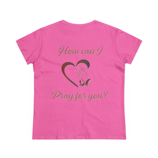 Women's Tee with Heart and Praying Hands Design