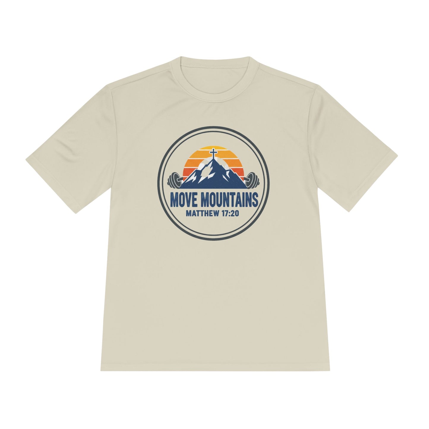 Matthew 17:20 'Move Mountains' Workout Tee — Moisture-Wicking Athletic Shirt