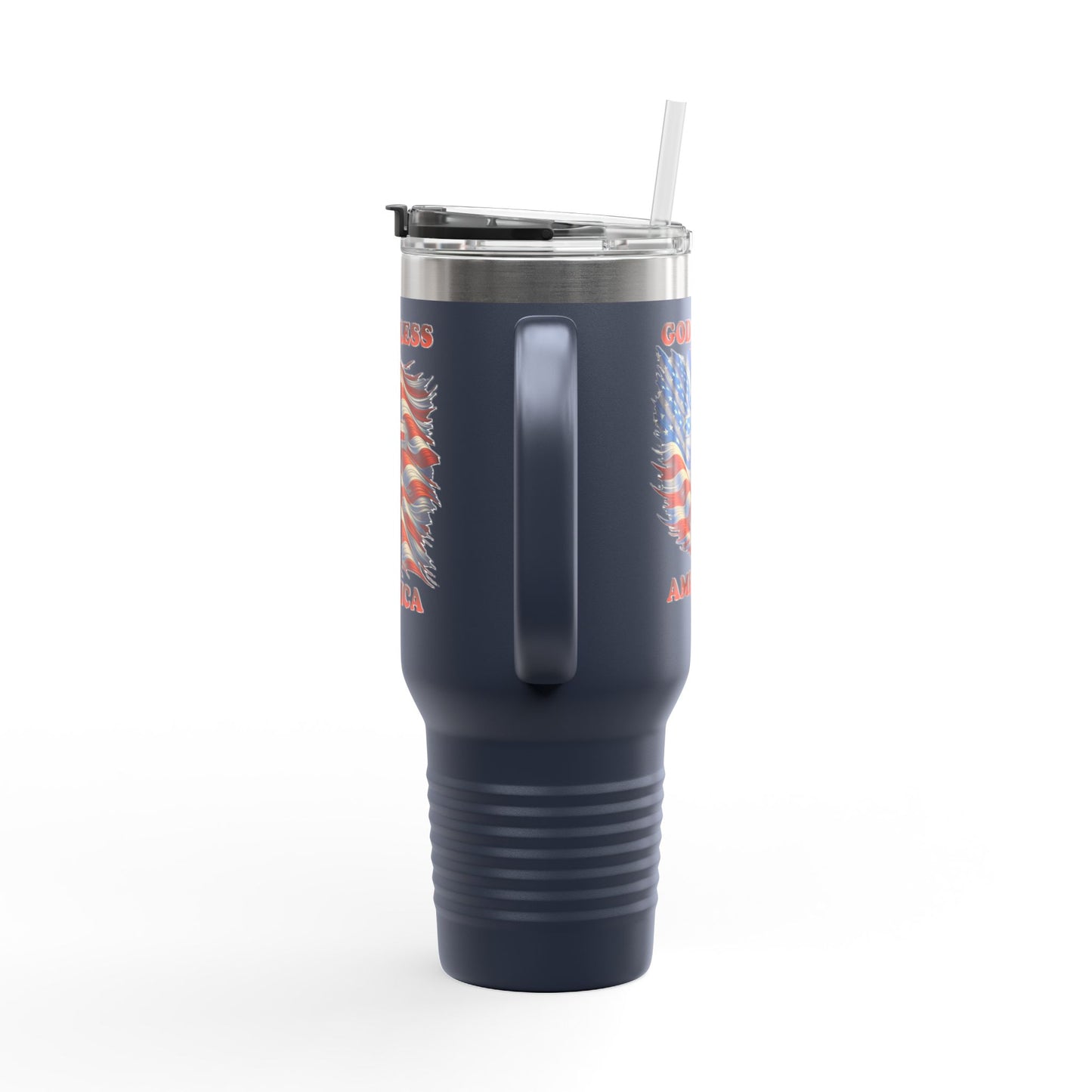 Insulated Travel Mug, 40oz "GOD BLESS AMERICA"