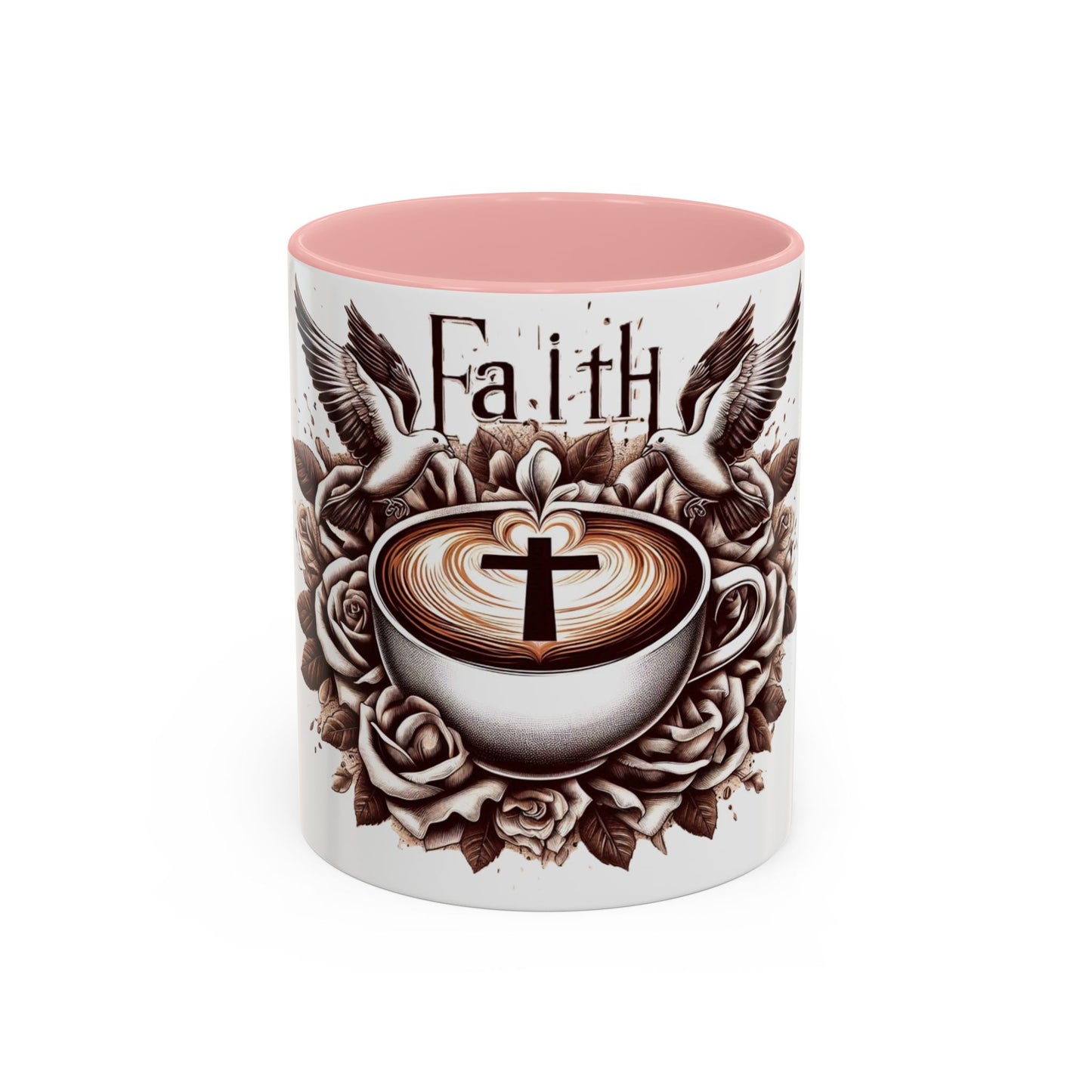 Accent Coffee Mug (11, 15oz) "Faith & Coffee"