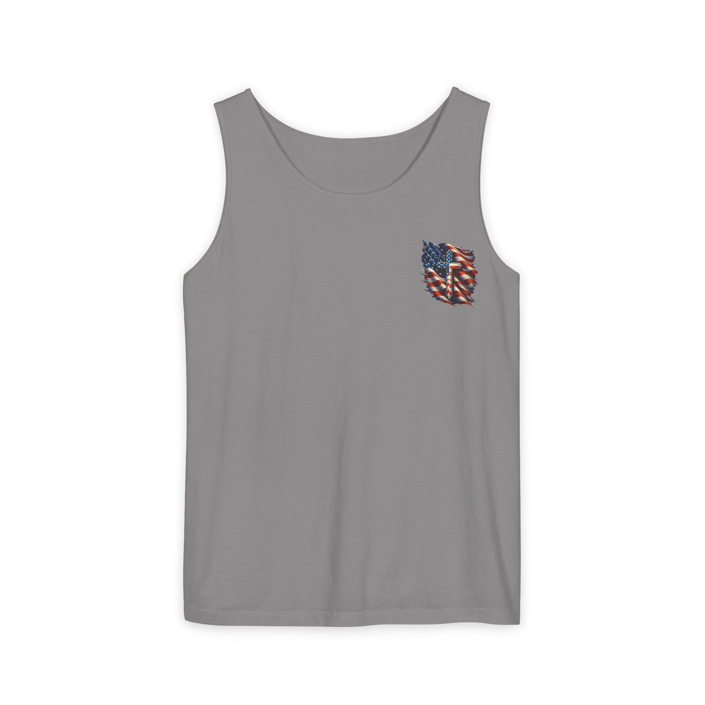 Unisex Garment-Dyed Tank Top "GOD BLESS AMERICA"