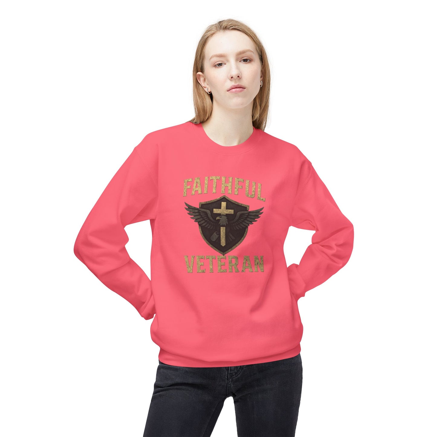 Crewneck Sweatshirt Faithful Veteran Design