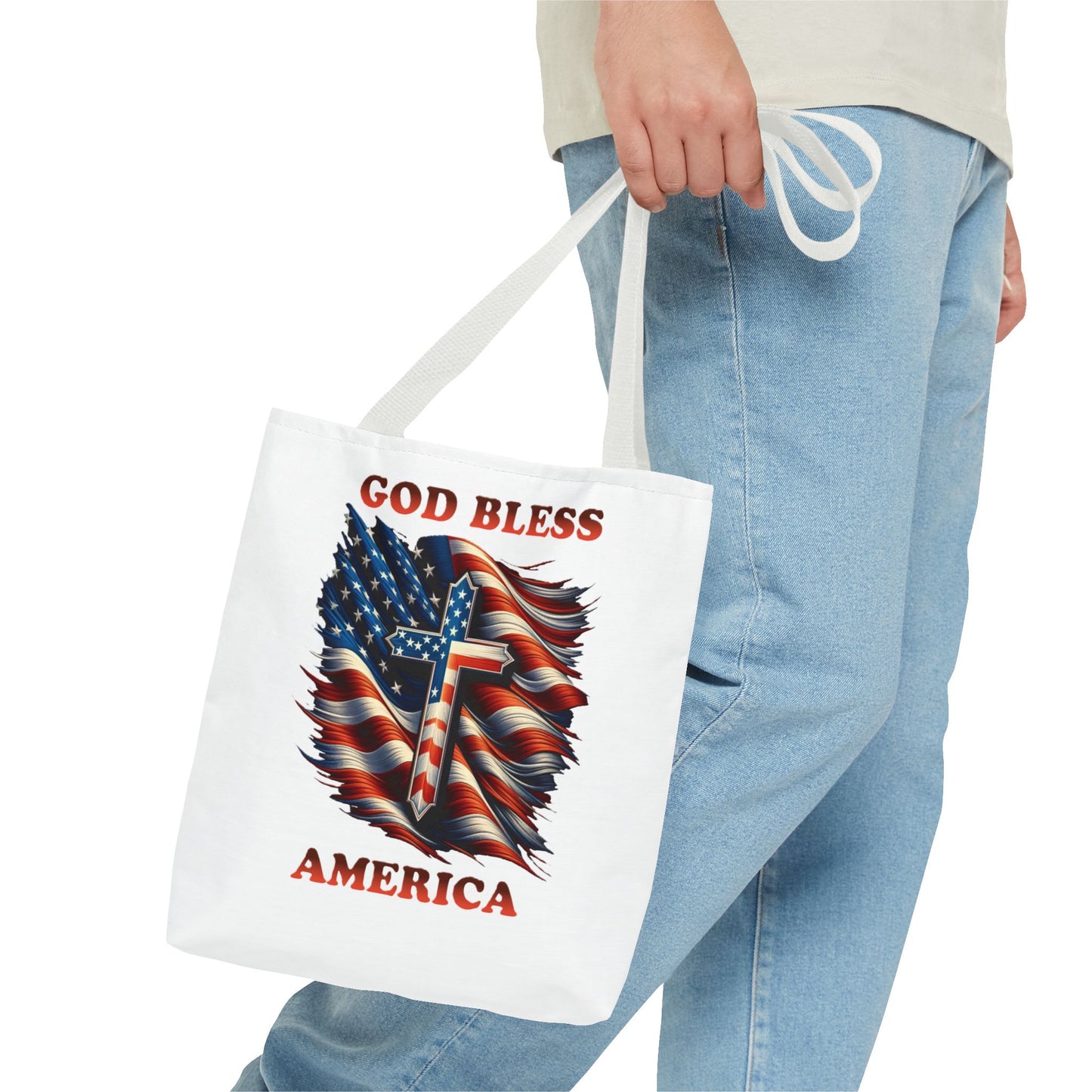 Tote Bag (AOP) "GOD BLESS AMERICA"