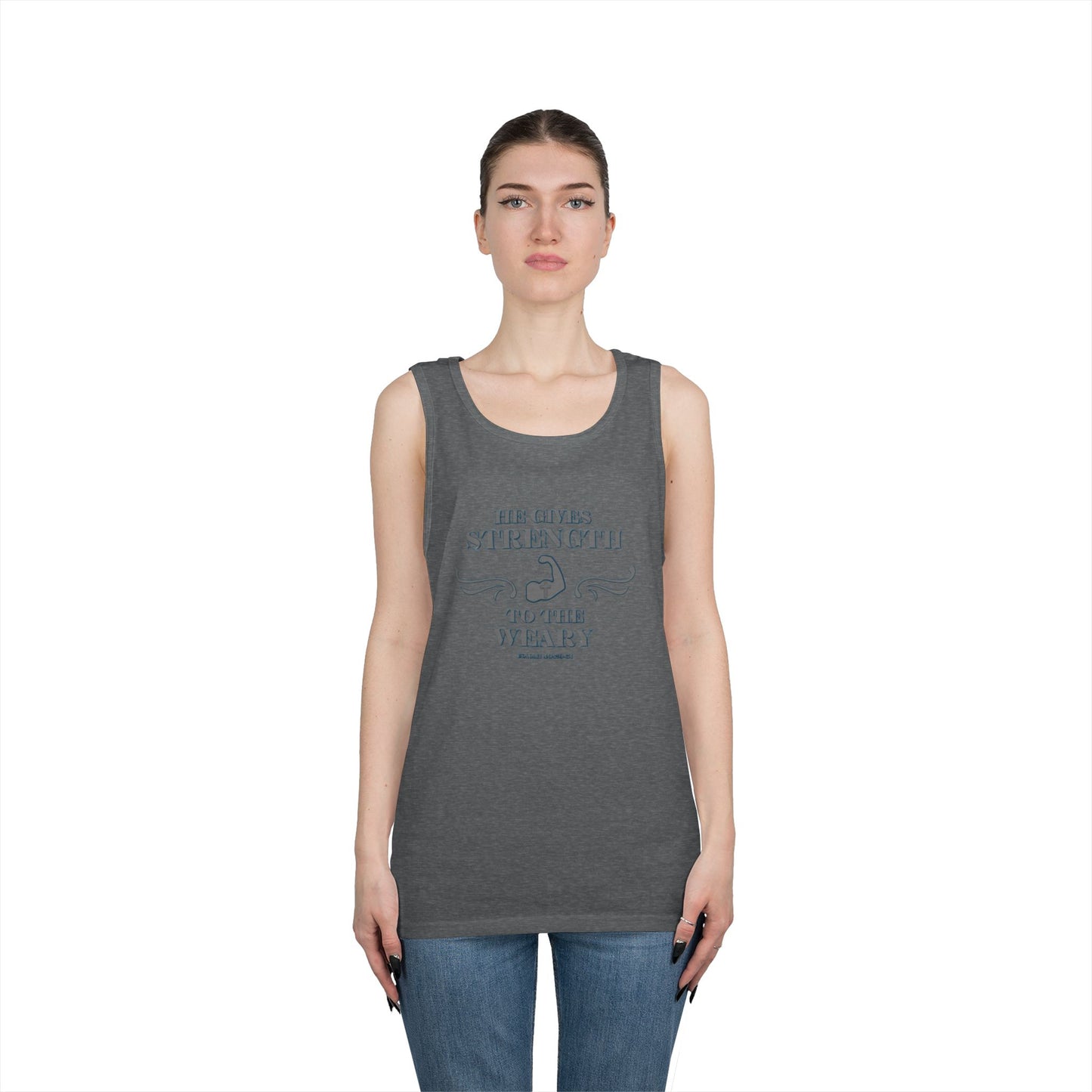 Tank Top - Bible Verse 'He gives Strength to the Weary' Isaiah 40:29-31