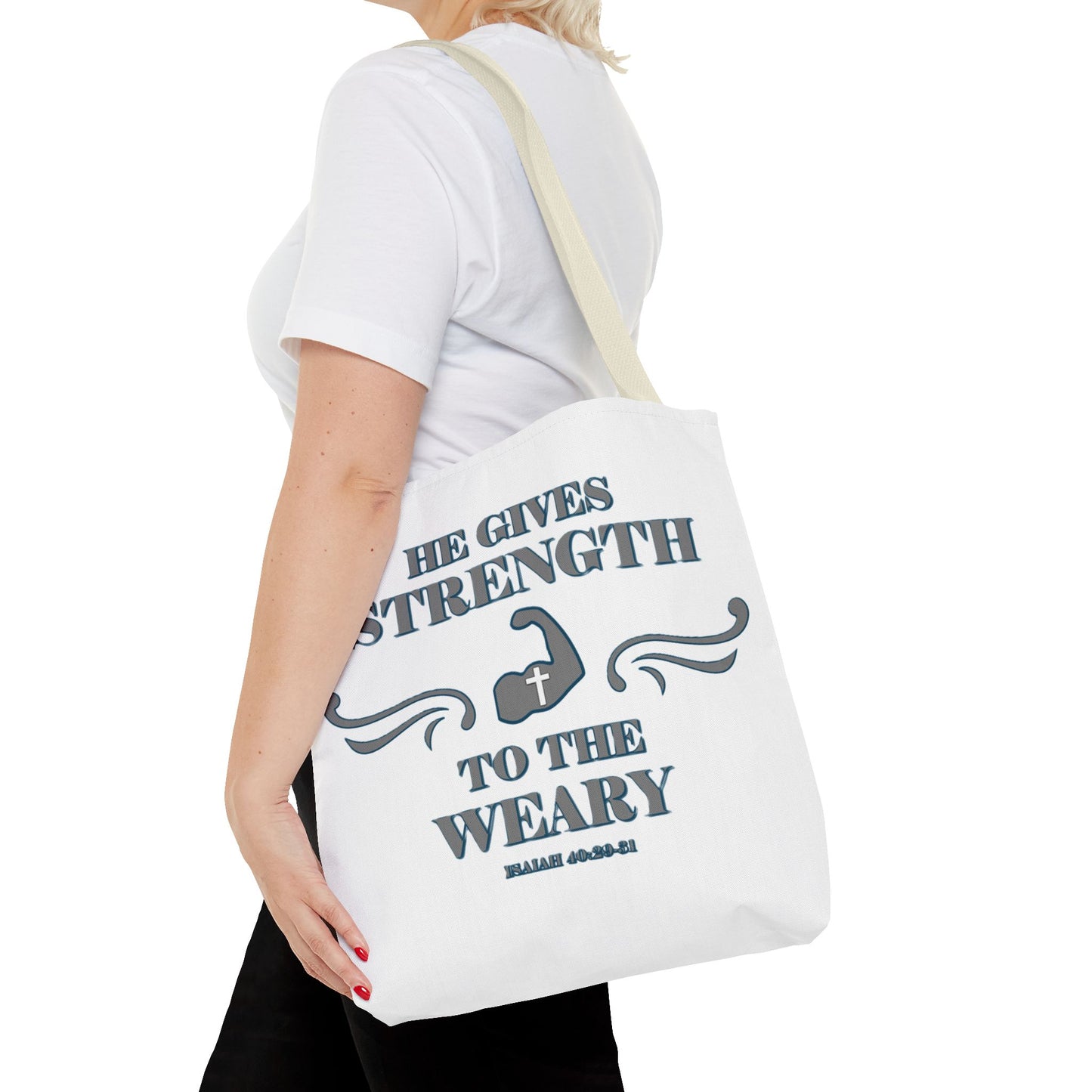 Tote Bag with Bible Verse Isaiah 40:29-31