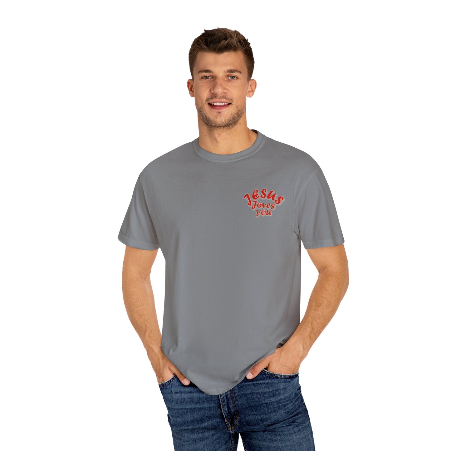 Christian Cross Heart Unisex T-shirt - Jesus Loves You Design