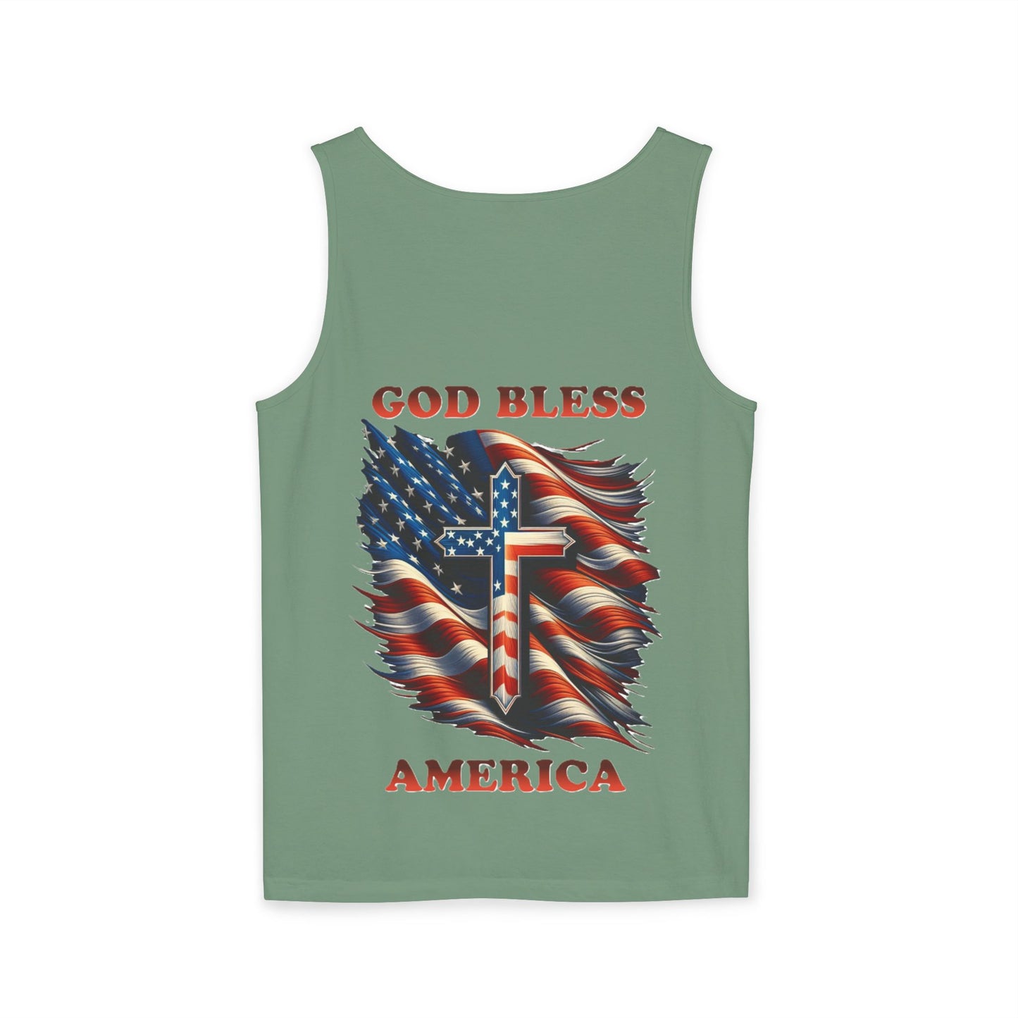 Unisex Garment-Dyed Tank Top "GOD BLESS AMERICA"