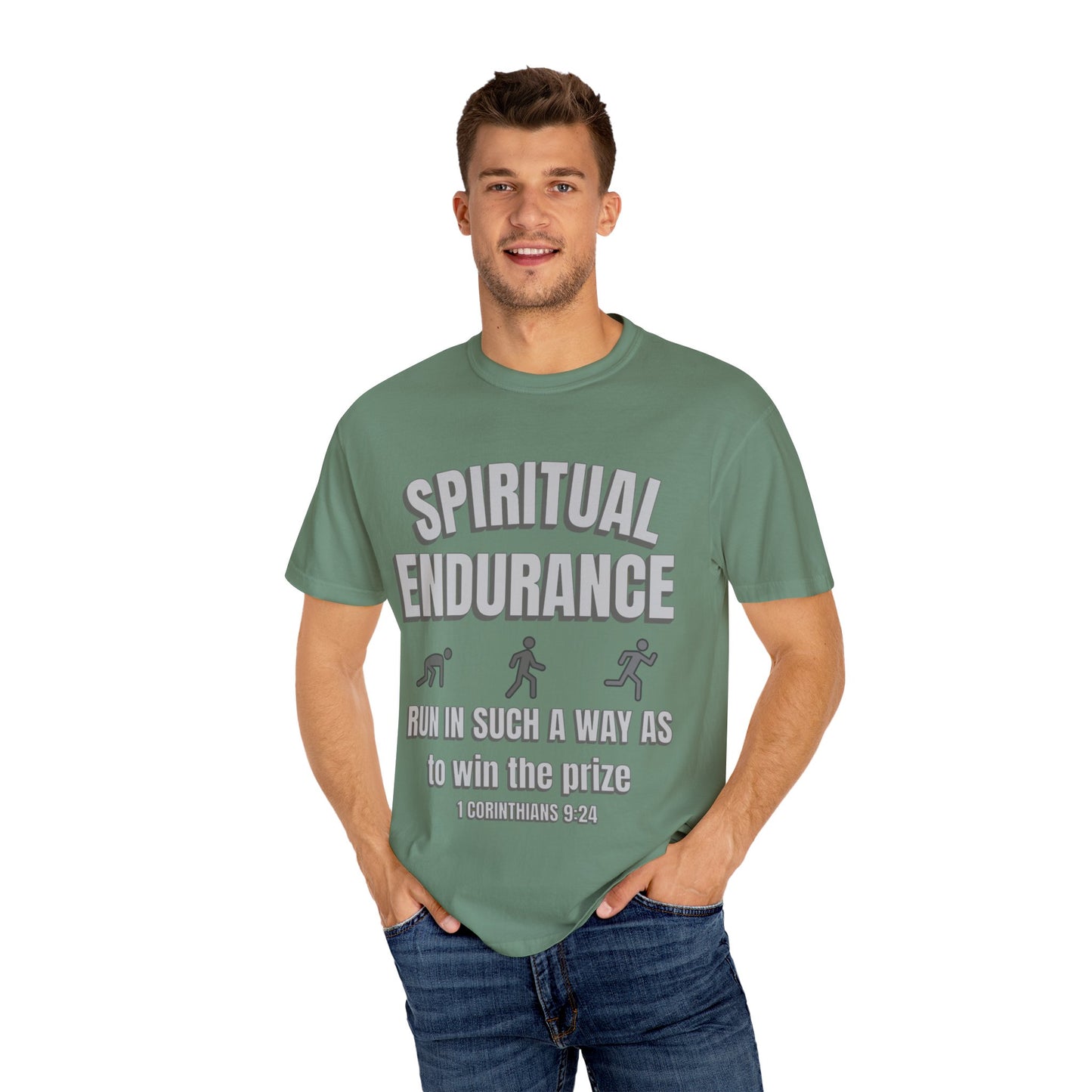 Christian Verse 1 Corinthians 9:24 Garment-Dyed T-shirt