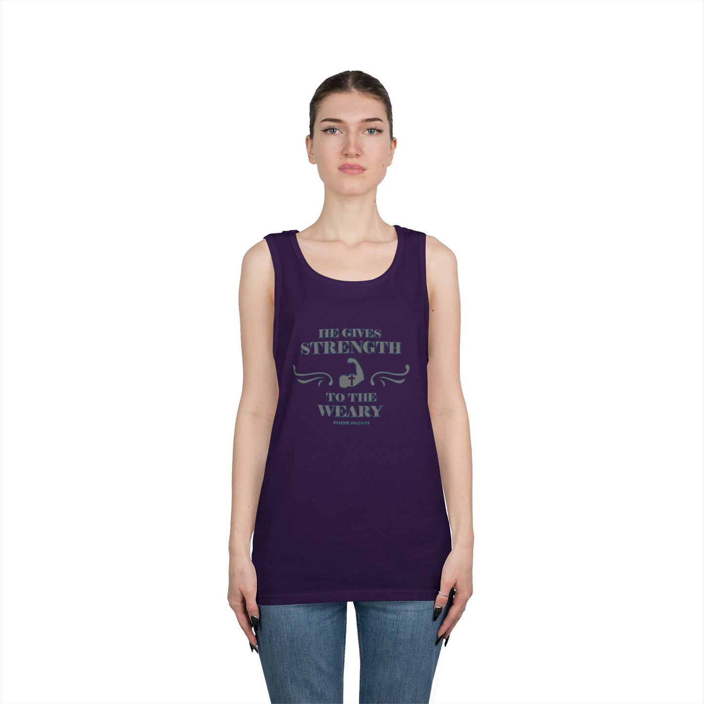 Tank Top - Bible Verse 'He gives Strength to the Weary' Isaiah 40:29-31