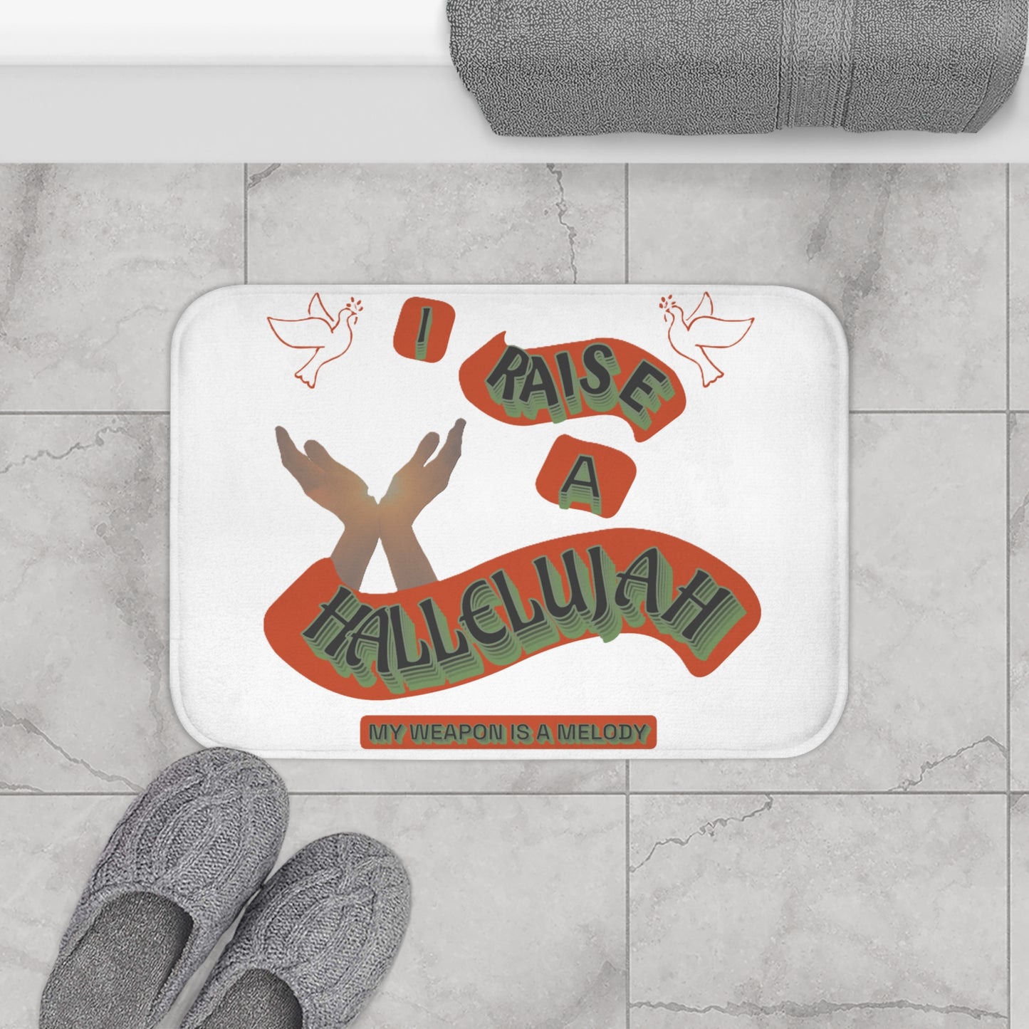 Bath Mat "I Raise A Hallelujah"