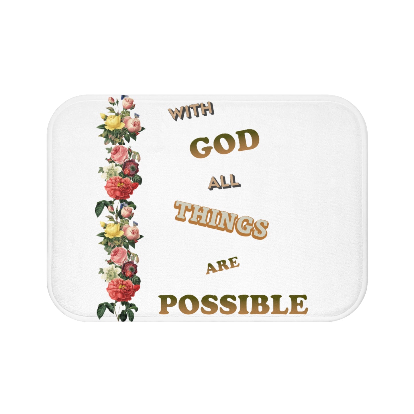 Bath Mat "With GOD All Things Are Possible"