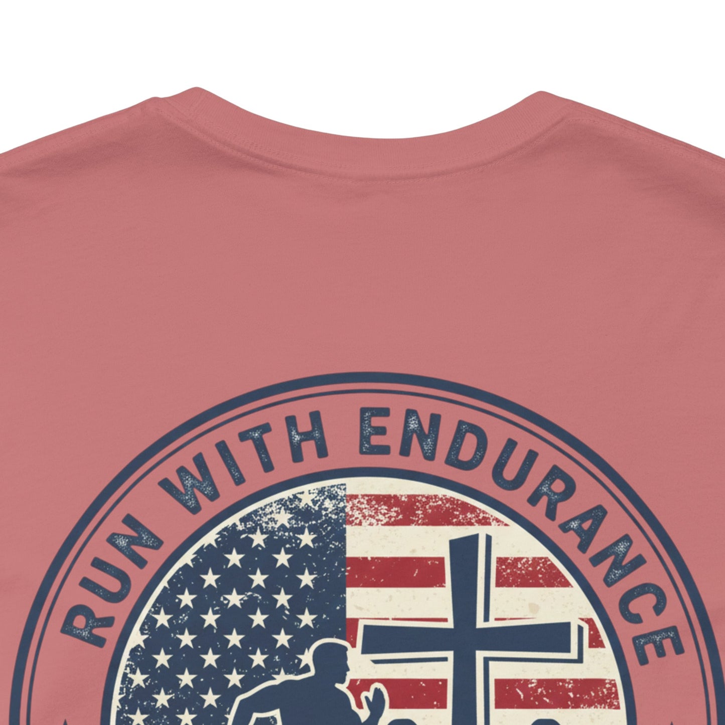 Hebrews 12:1-2 'Run With Endurance' T-Shirt — Inspirational Christian Tee