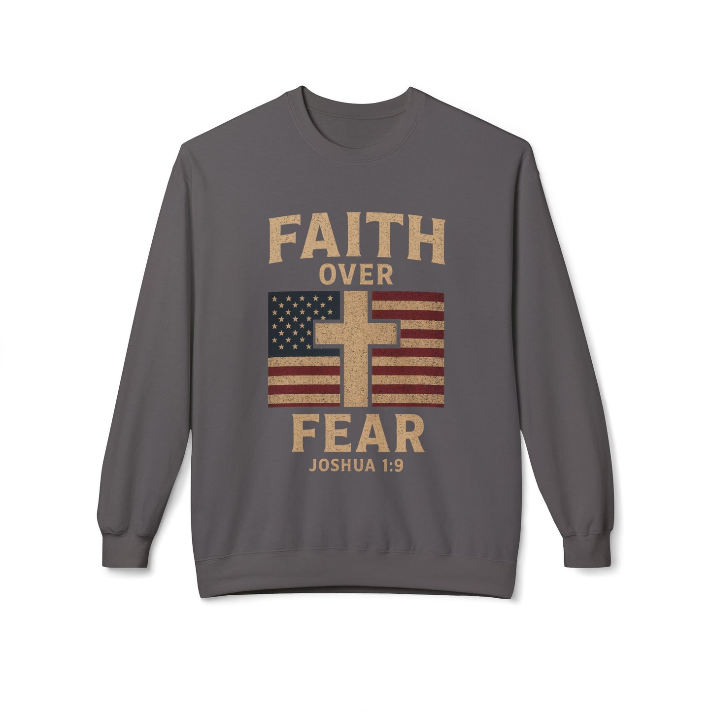 Faith Over Fear Christian Cross Sweatshirt