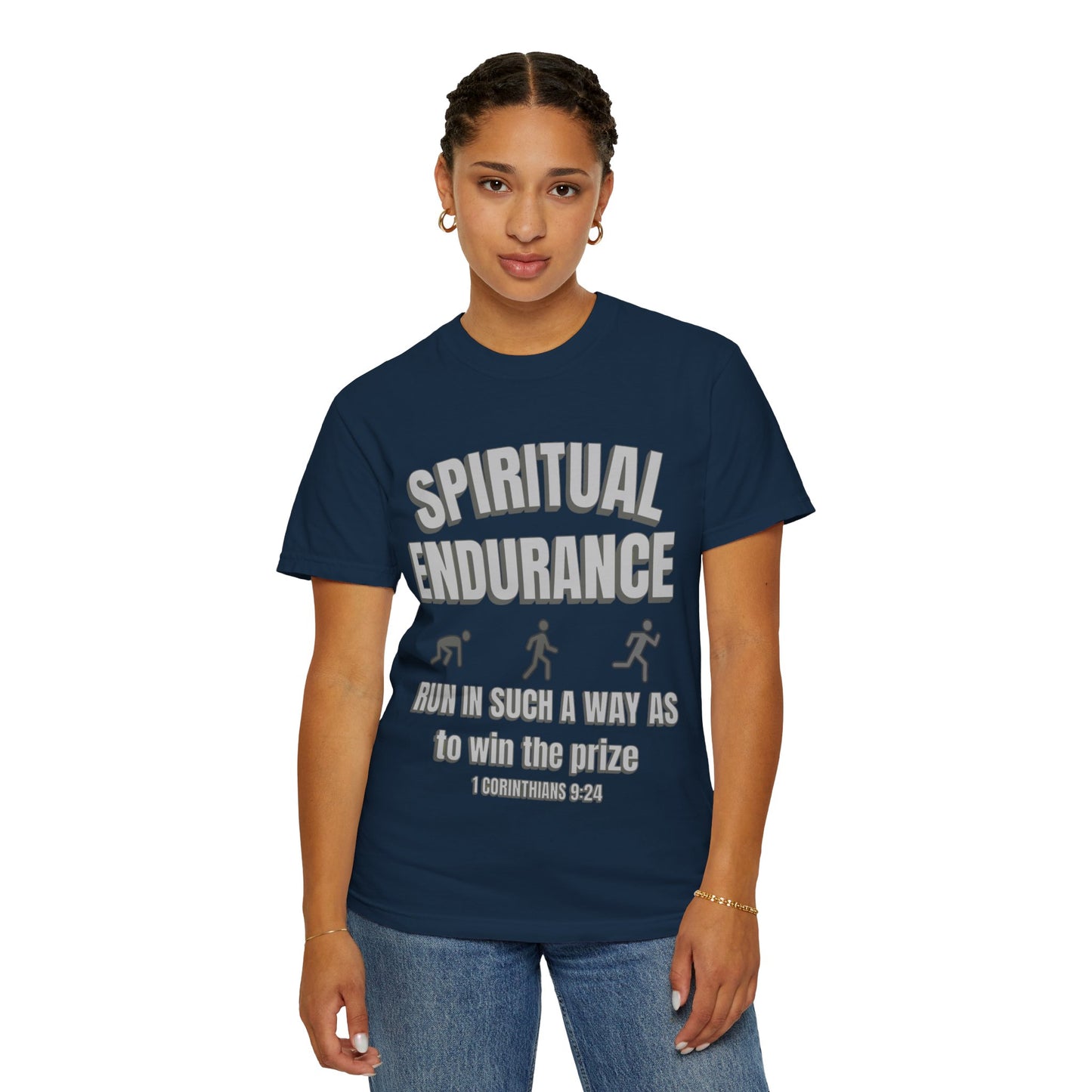 Christian Verse 1 Corinthians 9:24 Garment-Dyed T-shirt