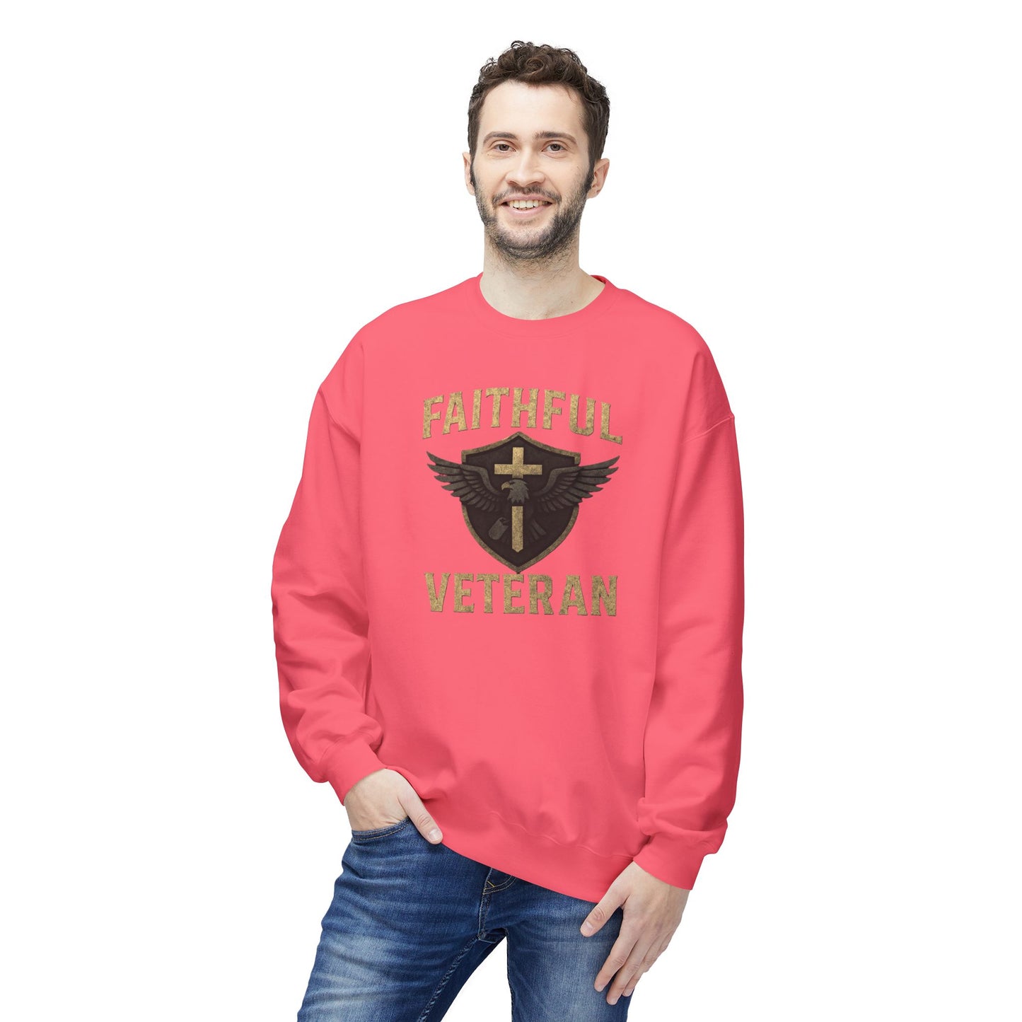 Crewneck Sweatshirt Faithful Veteran Design