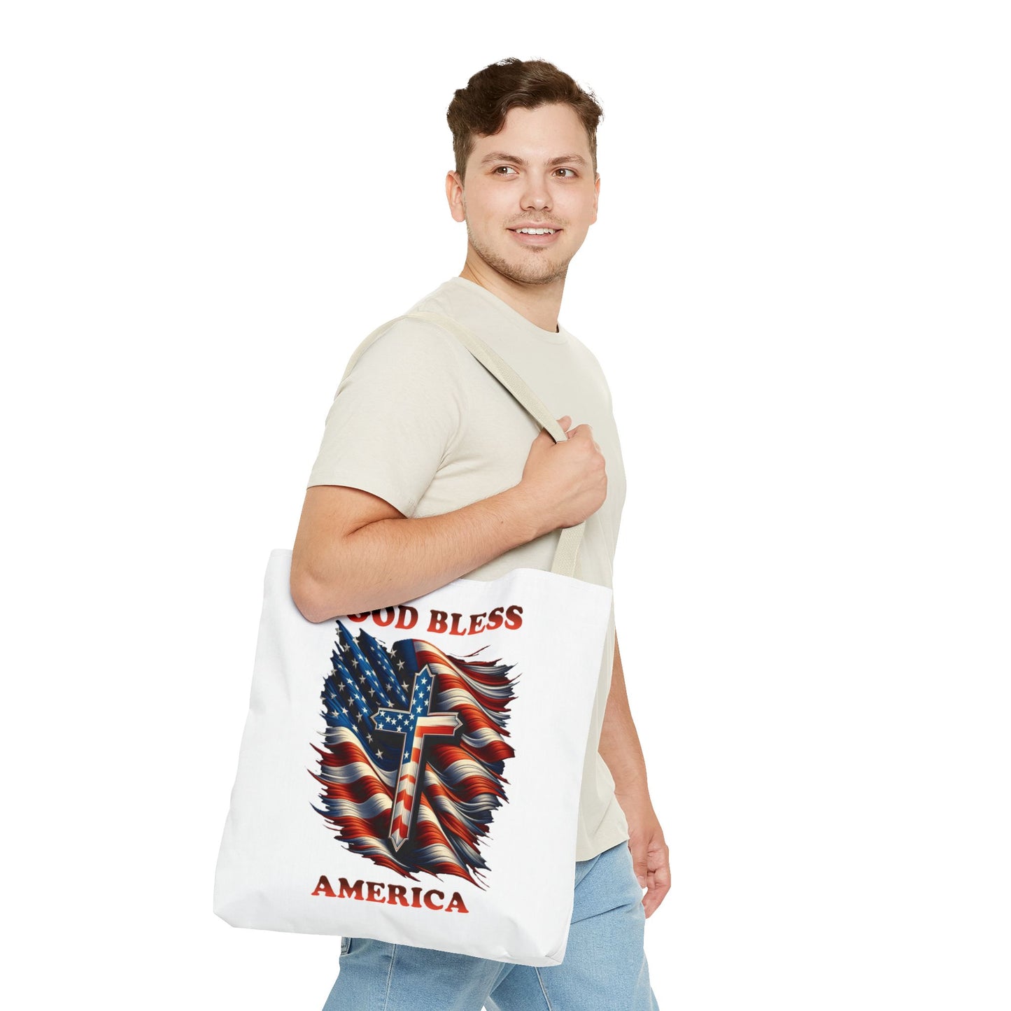 Tote Bag (AOP) "GOD BLESS AMERICA"
