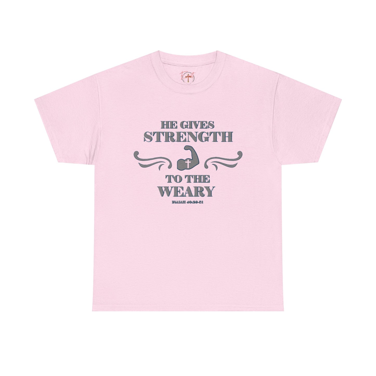 Copy of Christian Tee - Bible Verse Isaiah 40:29-31 'He gives Strength to the Weary'