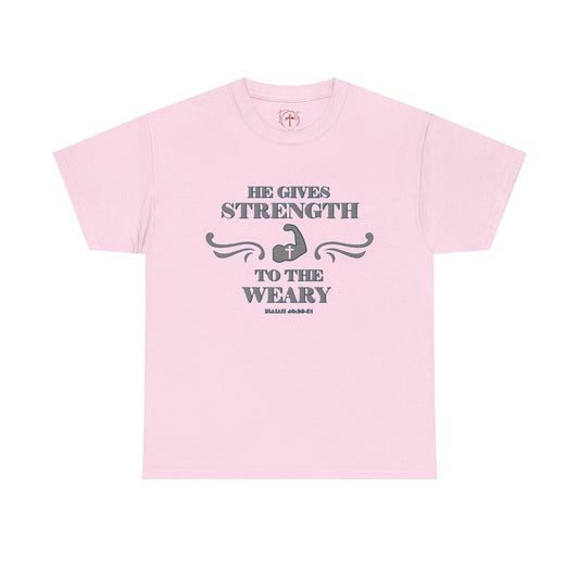 Copy of Christian Tee - Bible Verse Isaiah 40:29-31 'He gives Strength to the Weary'