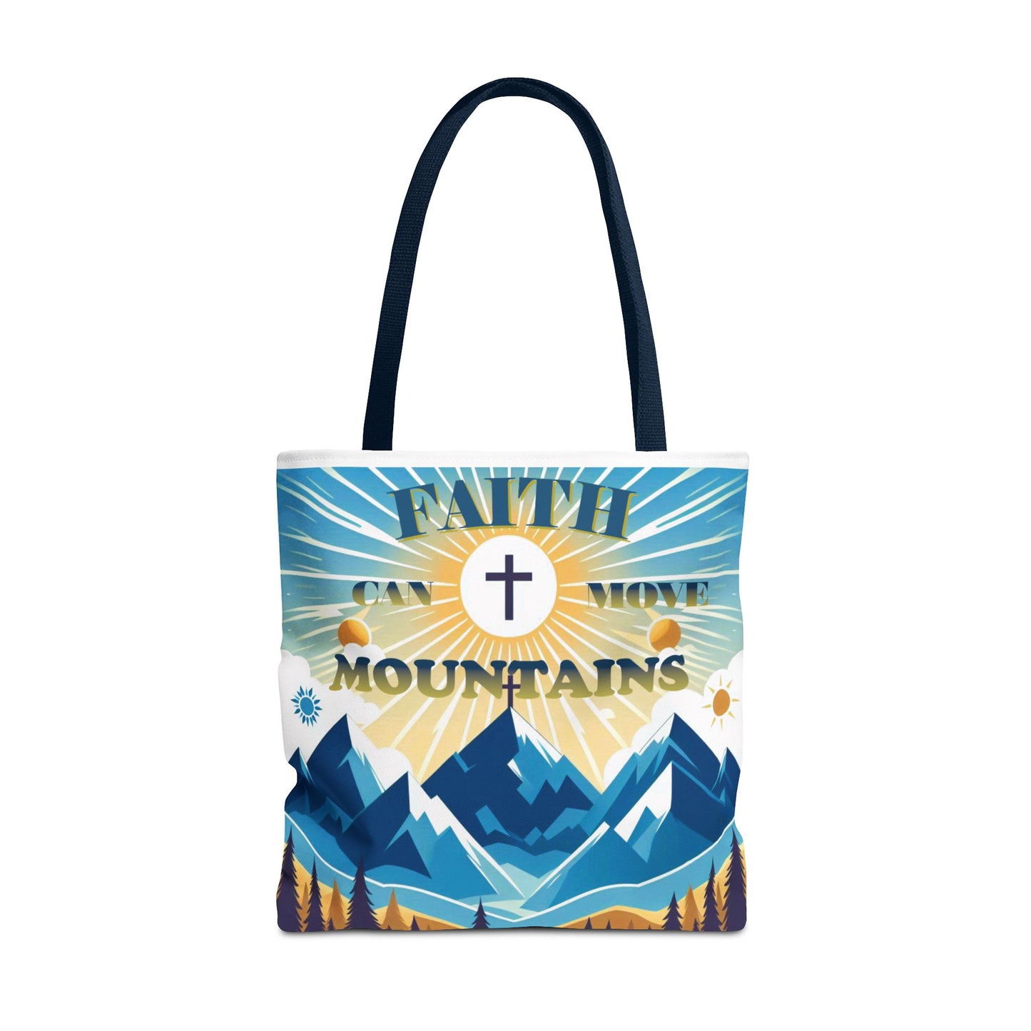 "FAITH CAN MOVE MOUNTAINS" Tote Bag (AOP)