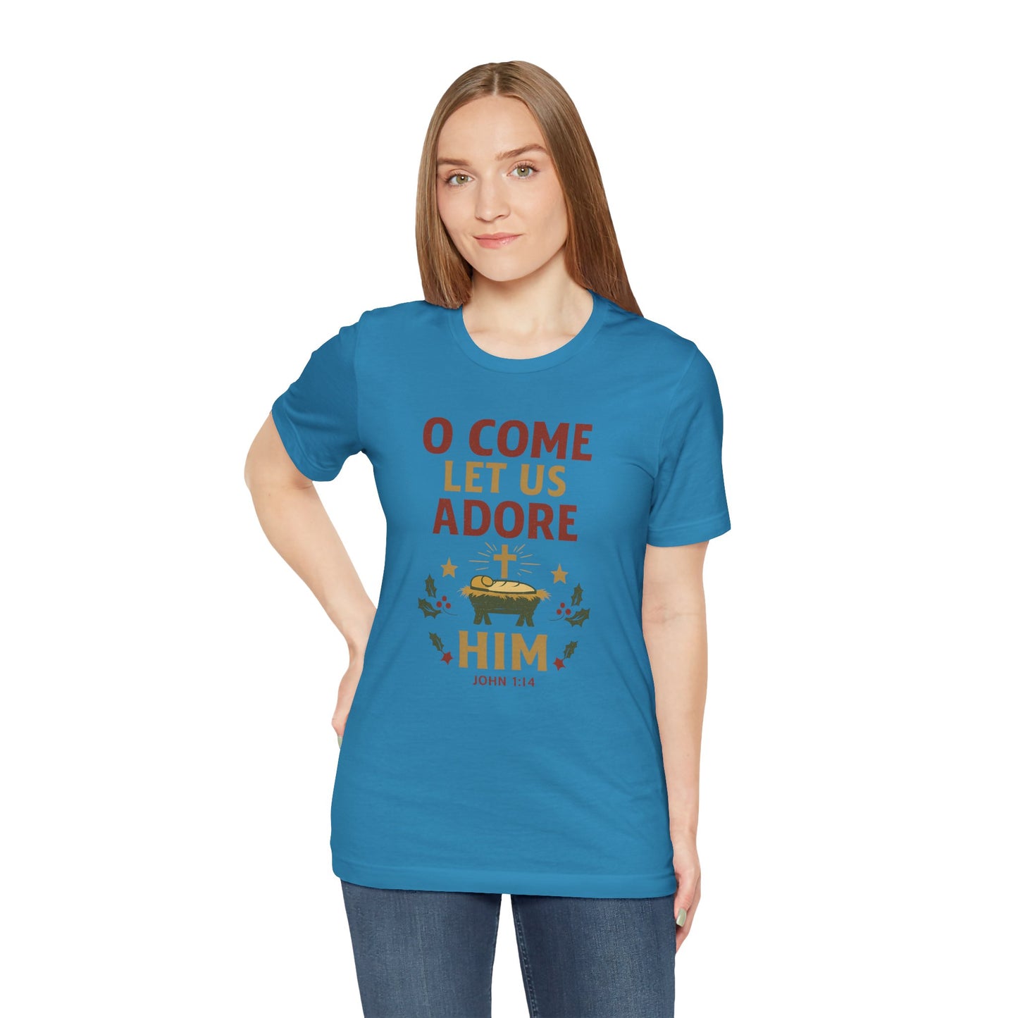 O Come Let Us Adore Him Christmas T-Shirt