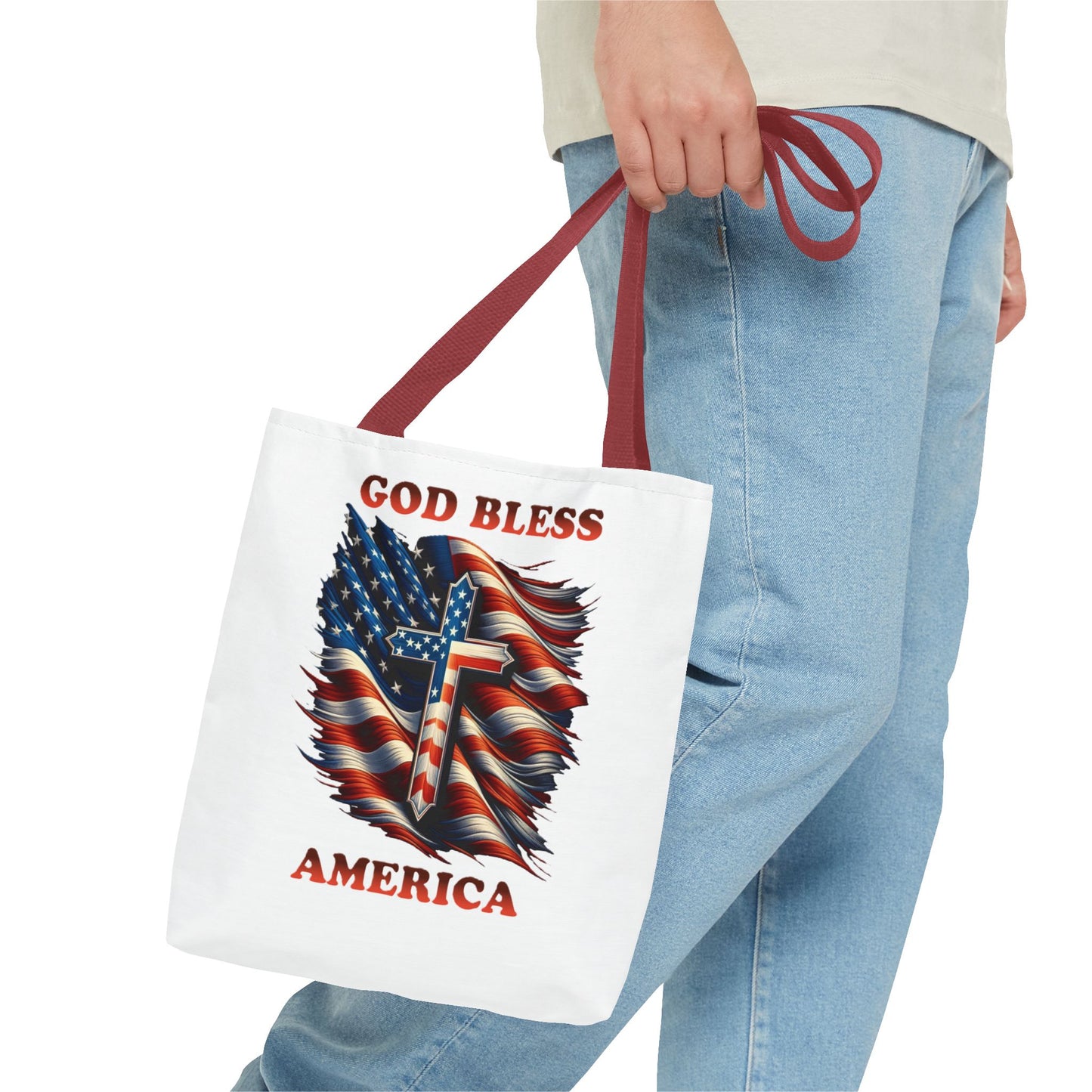 Tote Bag (AOP) "GOD BLESS AMERICA"