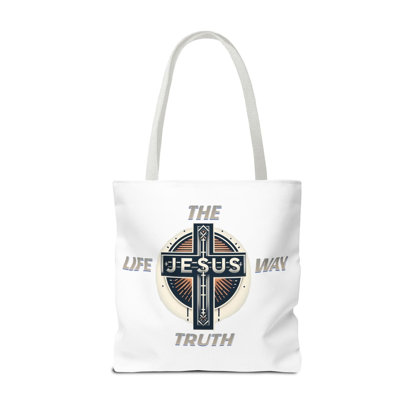 Tote Bag (AOP)"JESUS IS THE WAY TRUTH LIFE"