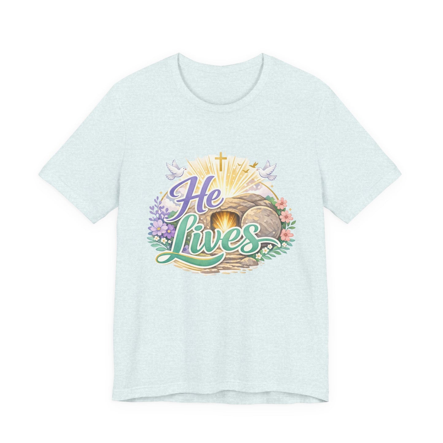 He Lives Jesus Tomb Tee — Christian Easter T‑Shirt