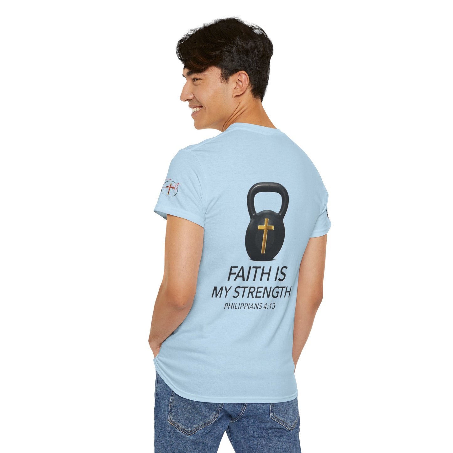 Christian Tee - Philippians 4:13 'Faith Is My Strength' (Copy)