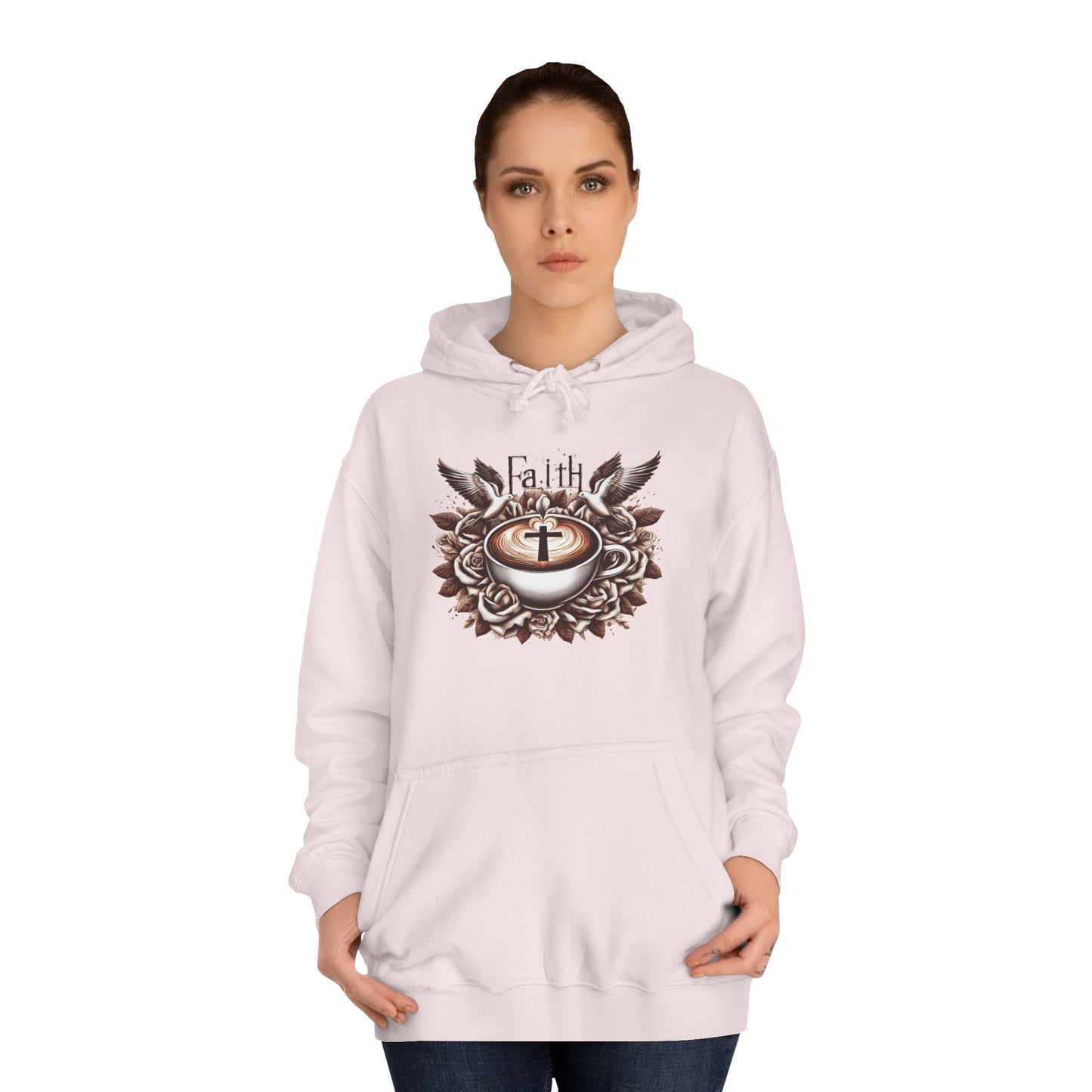 Unisex College Hoodie "Faith and Coffee"